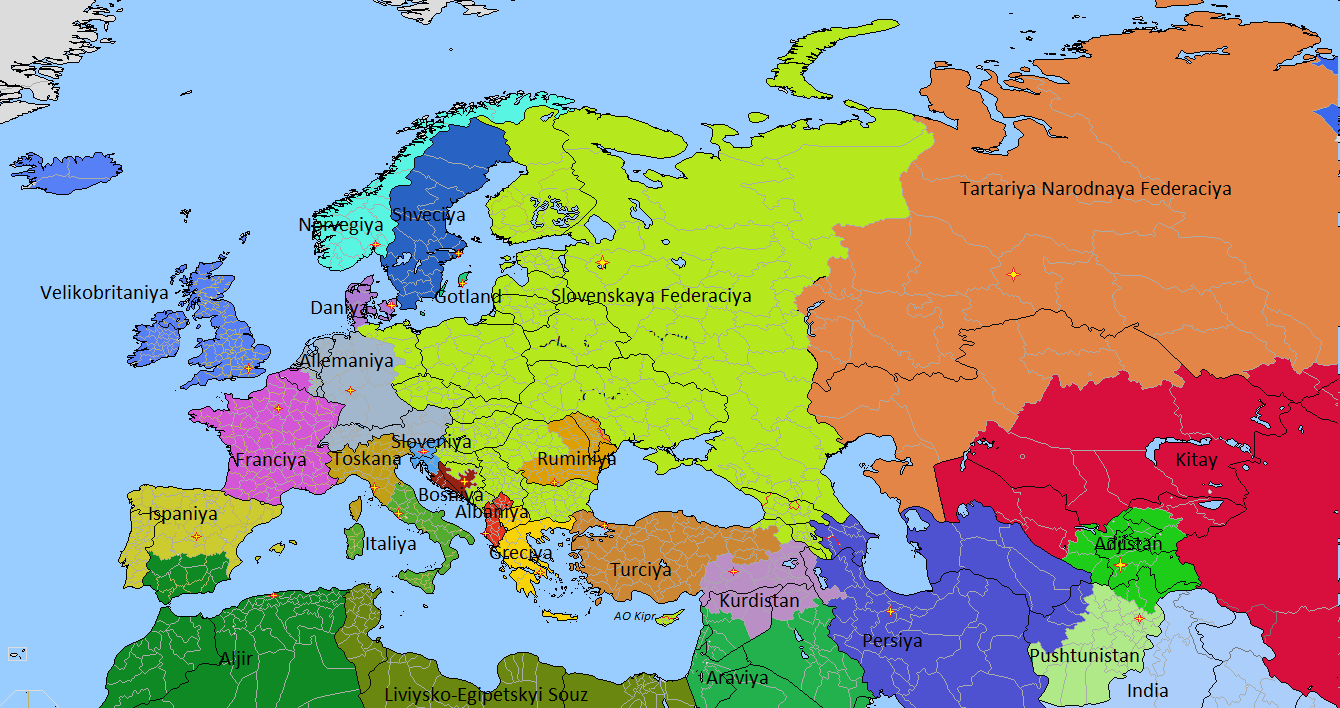 Политическая карта европы 2022 года