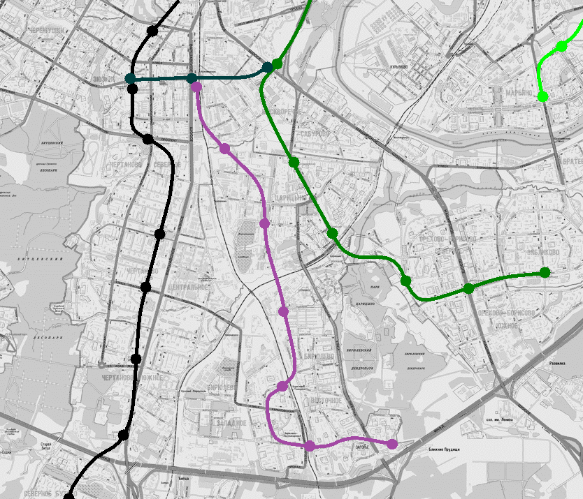 Бирюлевская линия метро на карте москвы схема до щербинки